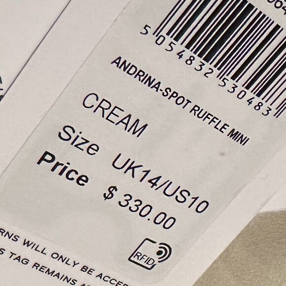 Reiss Andrina Spot Ruffle Mini Dress Fit N Flare Polka Dot Sleeveless Sz 10 NWT - Picture 14 of 14